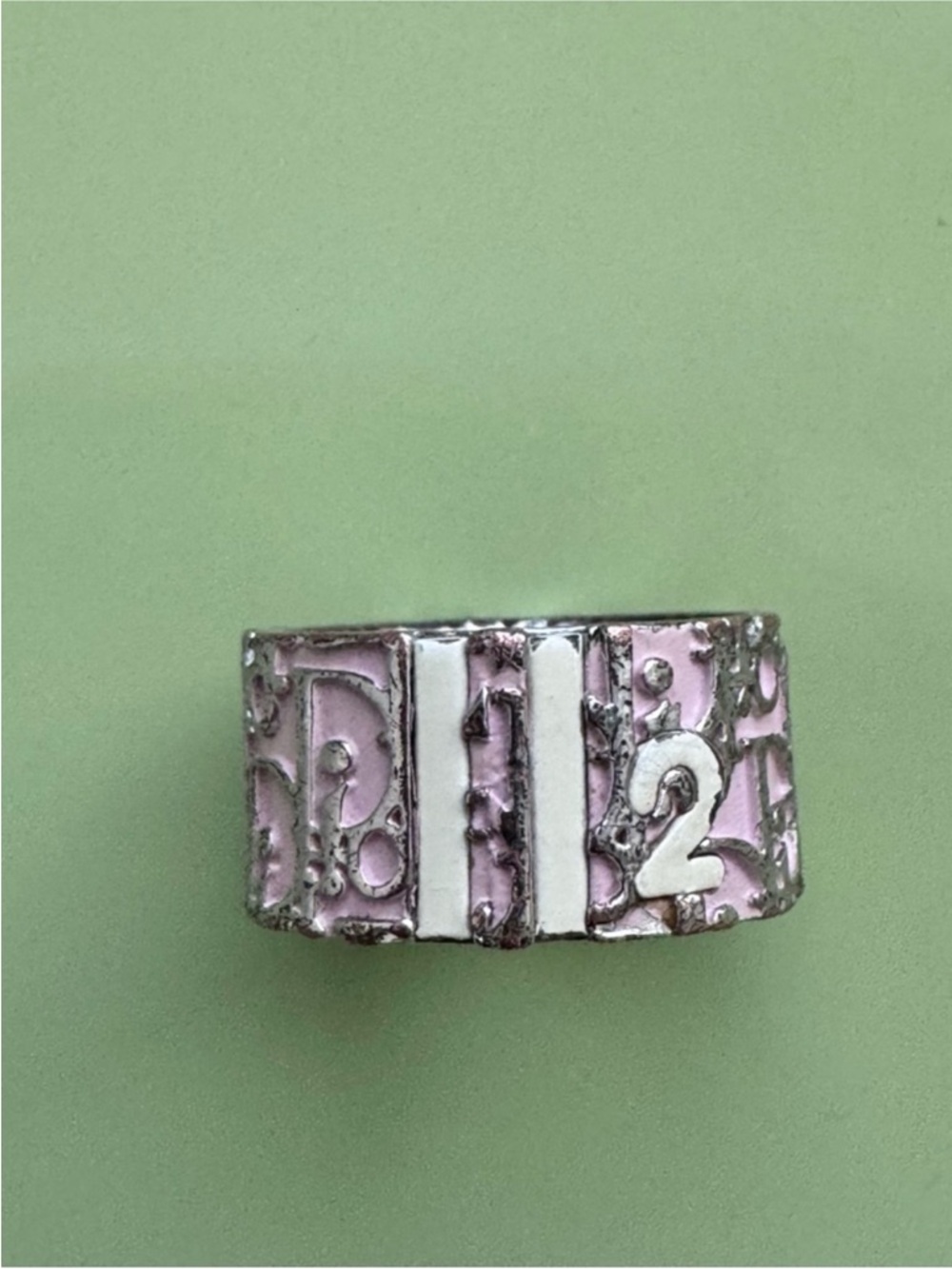 Dior Pink and Silver Trotter Band Ring size 6 w/COA - Picture 13 of 15